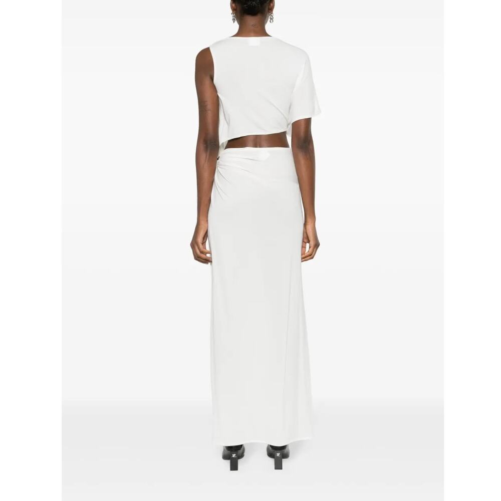 Courrèges Asymmetric Crepe Maxi Dress - White - Goddess - Luxury - Size XS - Picture 3 of 11